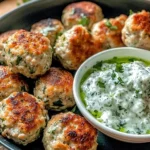 Juicy Greek Chicken Meatballs with Tzatziki