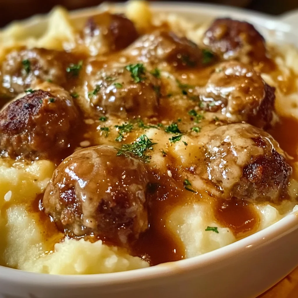 Meatball & Mashed Potato Bake