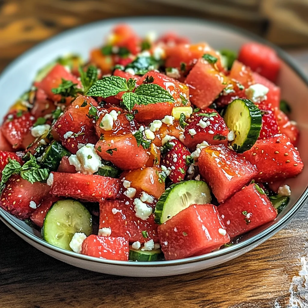 Strawberry Watermelon Salad with Refreshing Honey