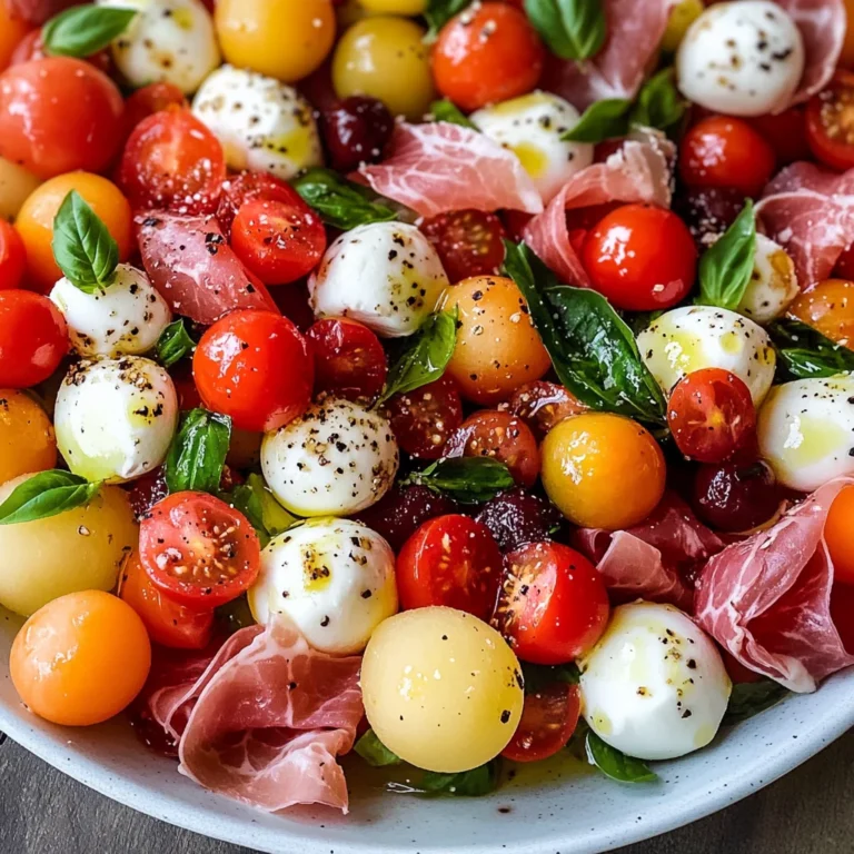 Caprese Melon Salad with Prosciutto and Mozzarella