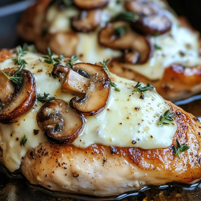 Cheesy Garlic Butter Mushroom Stuffed Chicken Recipe