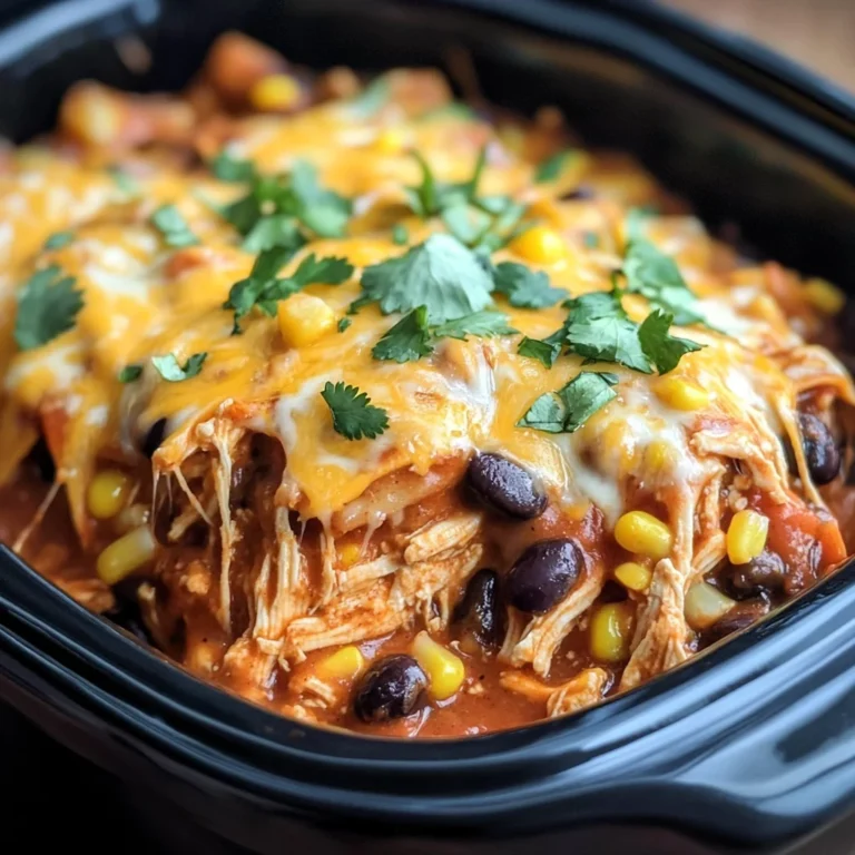 Crockpot Chicken Enchilada Casserole