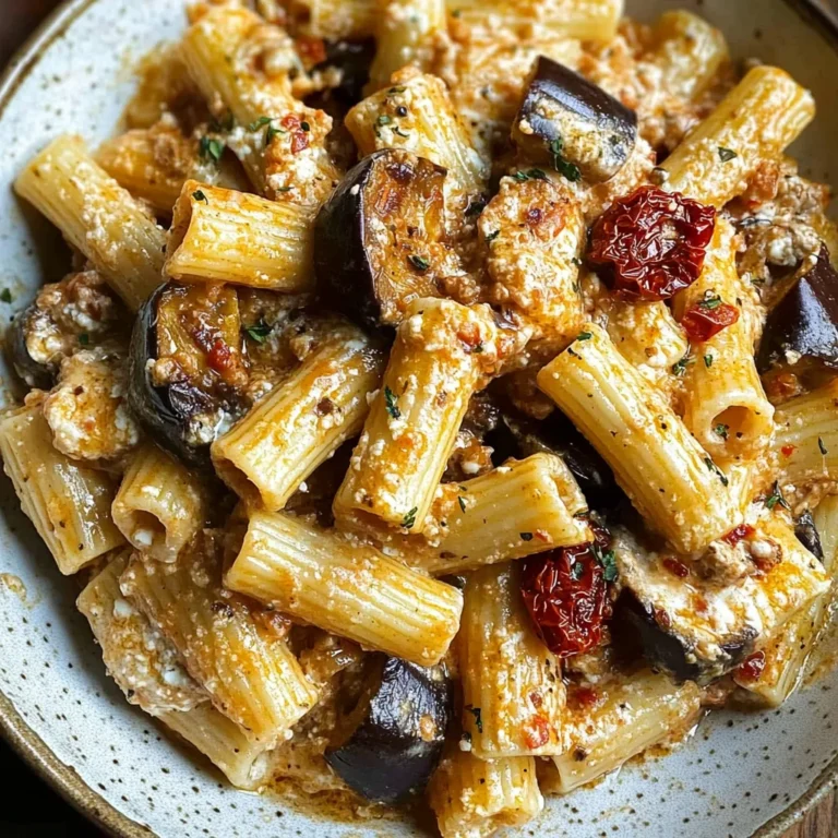 Eggplant and Sun-Dried Tomato Ricotta Pasta