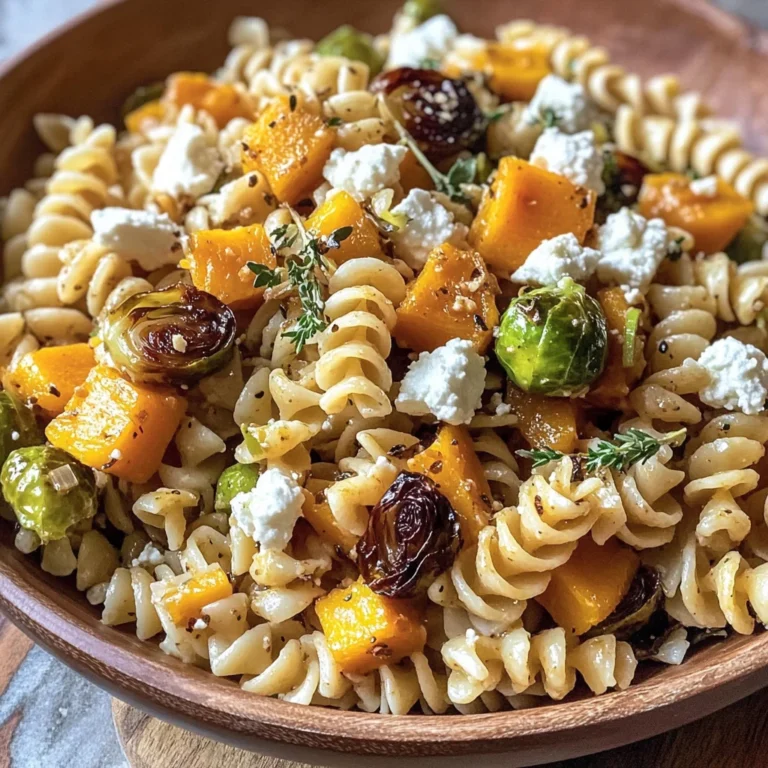 Fall Pasta Salad with Butternut Squash and Brussels