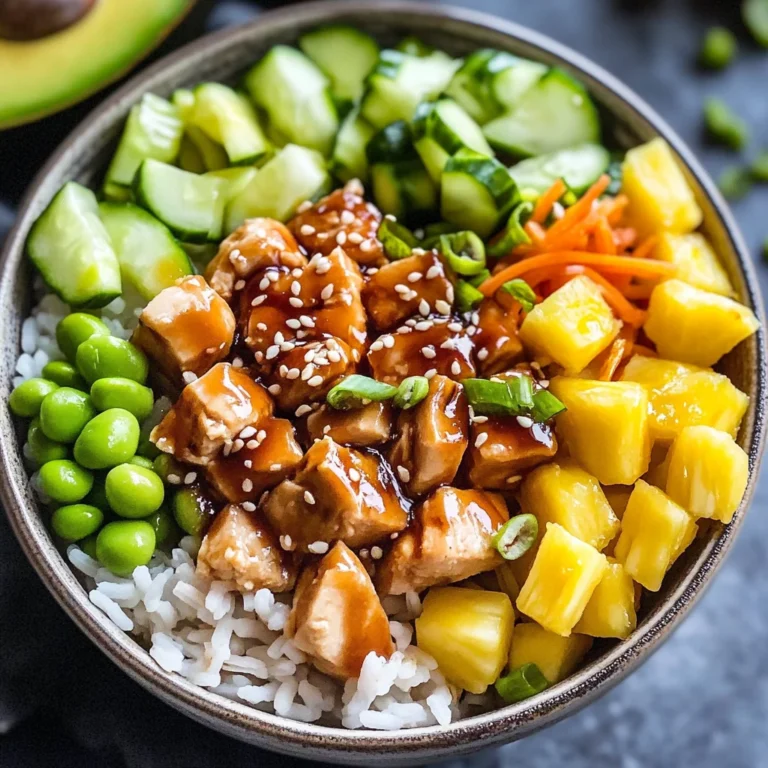 Hawaiian Inspired Chicken Poke Bowl Recipe