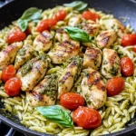 One Pan Chicken & Pesto Orzo