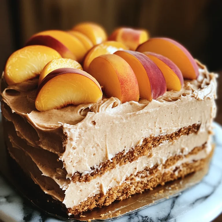 Peach Cake with Brown Sugar Frosting