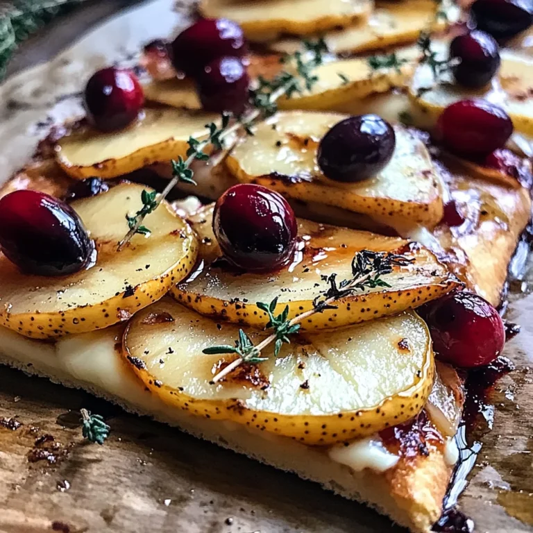 Roasted Pear, Cranberry, and Brie Flatbread Recipe