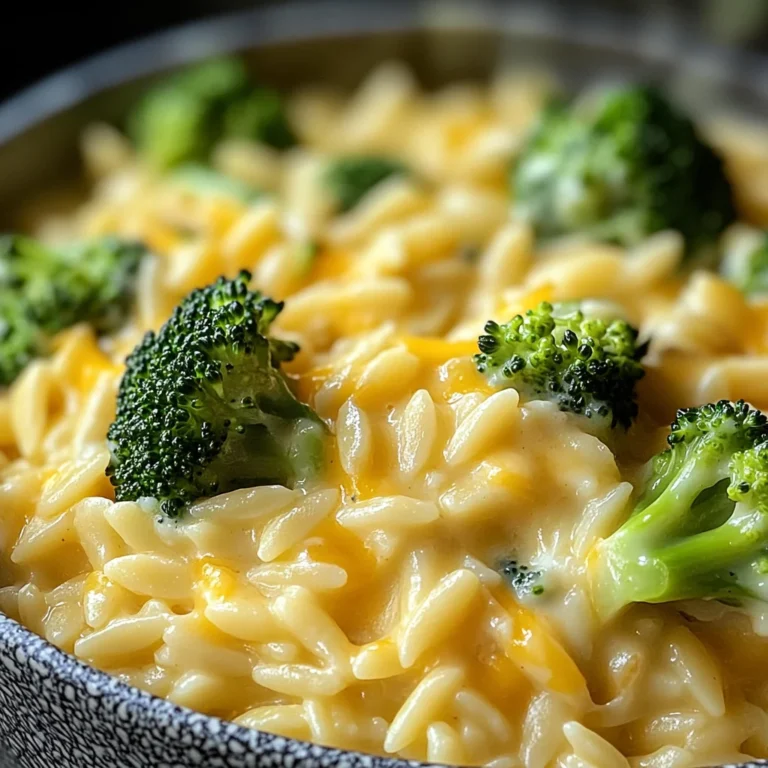 Creamy One-Pot Broccoli Cheddar Orzo