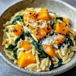 Creamy Orzo with Roasted Butternut Squash and Spinach