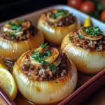 Greek Stuffed Onions
