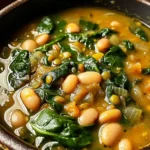 Spinach, Lentil, and Butter Bean Soup