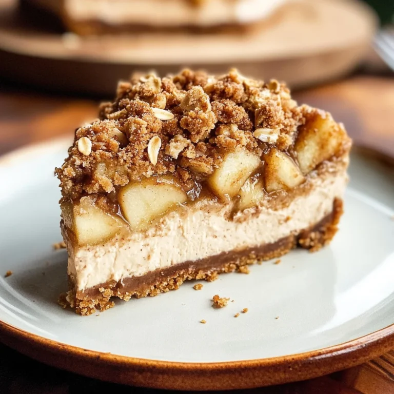 VEGAN APPLE CRUMBLE CHEESECAKE