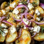 Quick smashed Greek potatoes with feta and rosemary