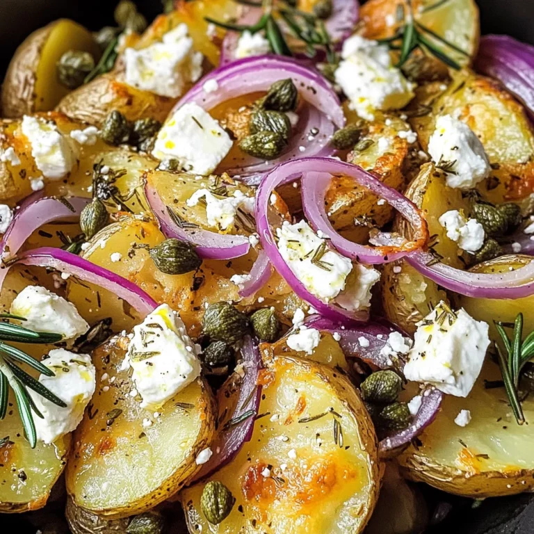 Quick smashed Greek potatoes with feta and rosemary