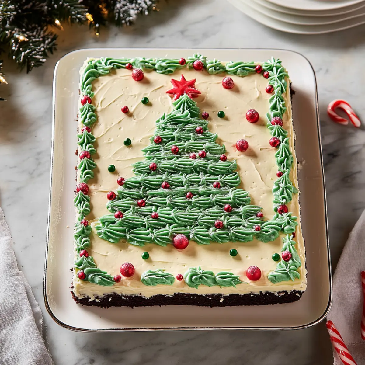 Festive Christmas Sheet Cake with Green Frosting Recipe