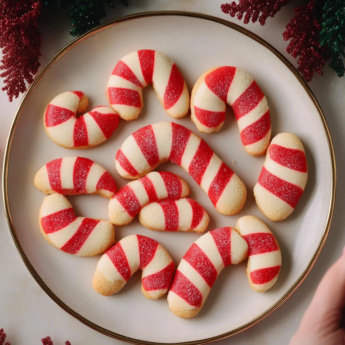 Candy Cane Cookies with Peppermint Flavor Recipe