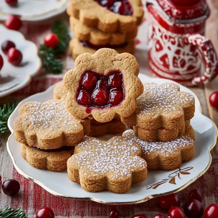 Gingerbread Cookie Sandwiches with Cranberry Filling Recipe
