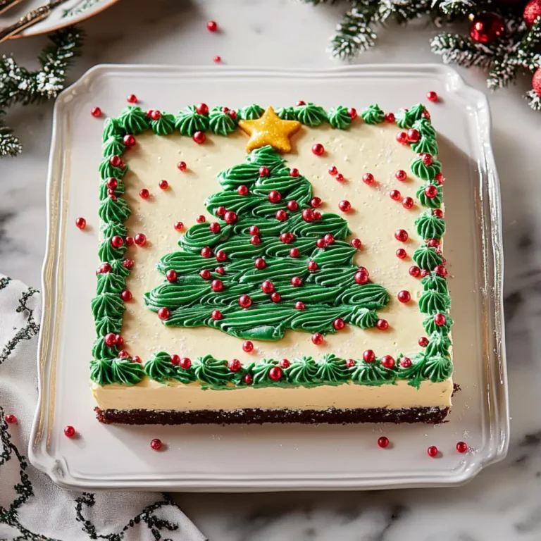 Festive Christmas Sheet Cake with Green Frosting Recipe