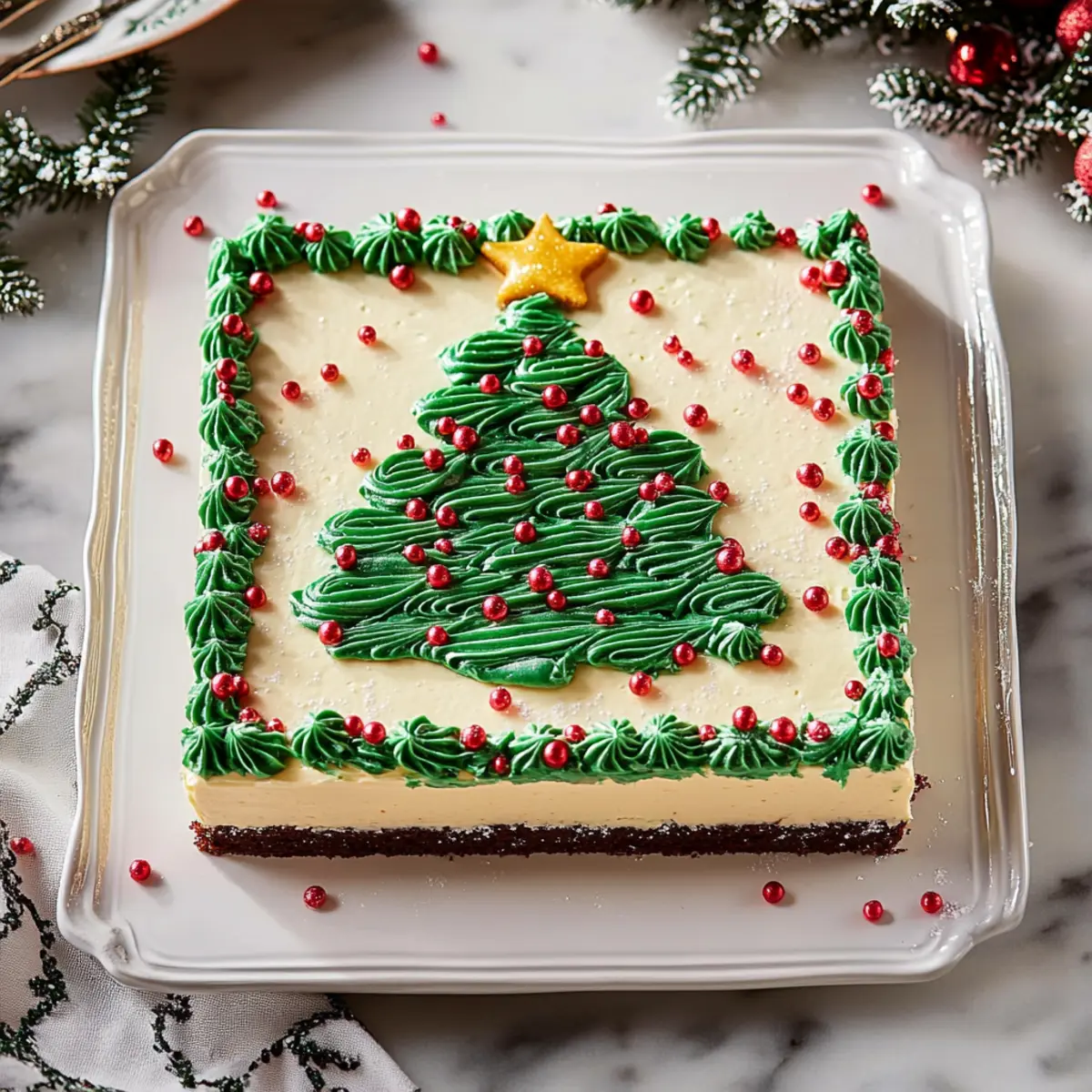 Festive Christmas Sheet Cake with Green Frosting Recipe