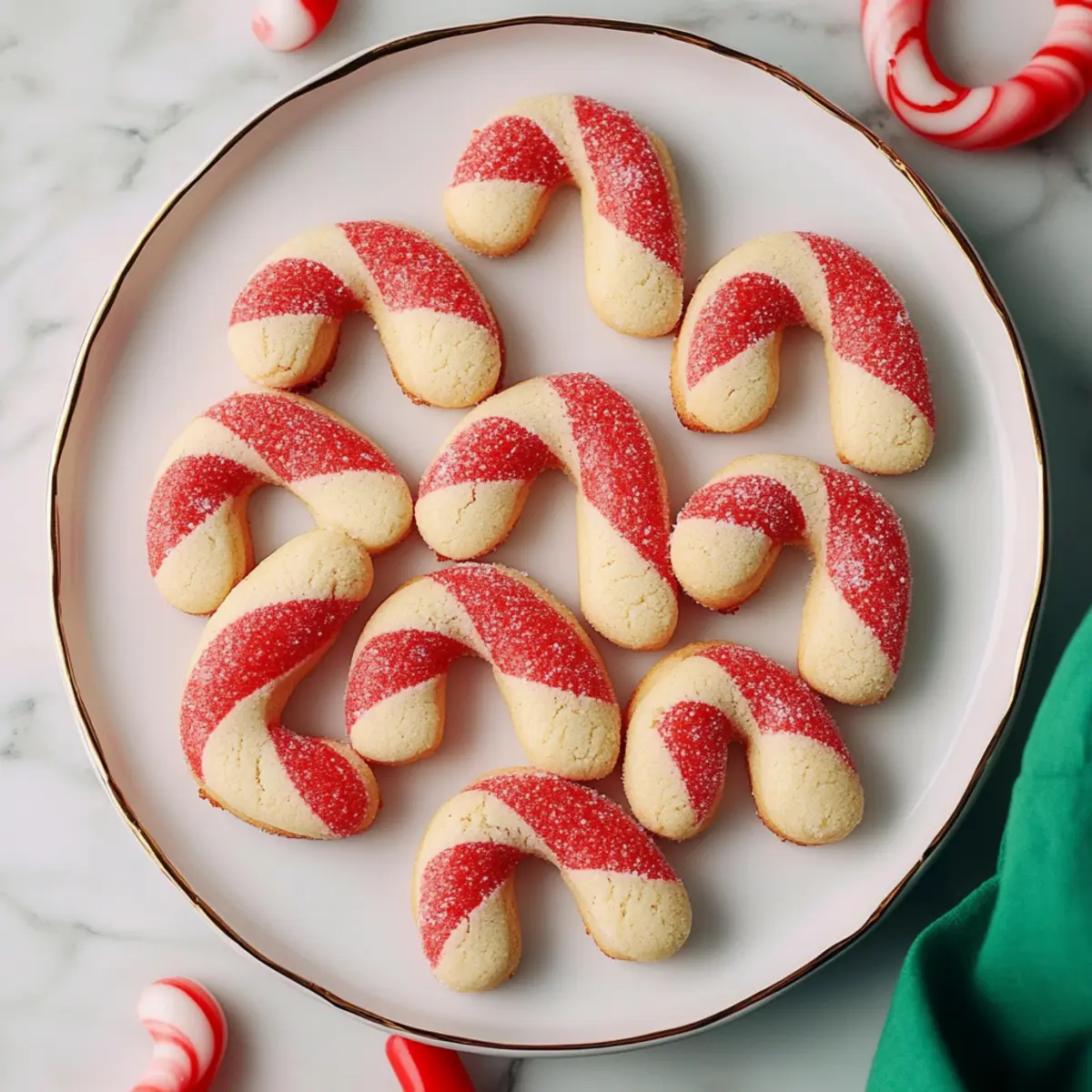 Candy Cane Cookies with Peppermint Flavor Recipe
