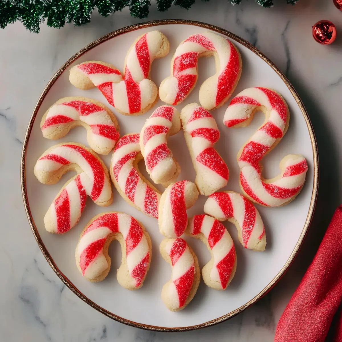 Candy Cane Cookies with Peppermint Flavor Recipe