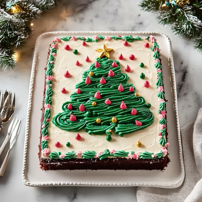Festive Christmas Sheet Cake with Green Frosting Recipe