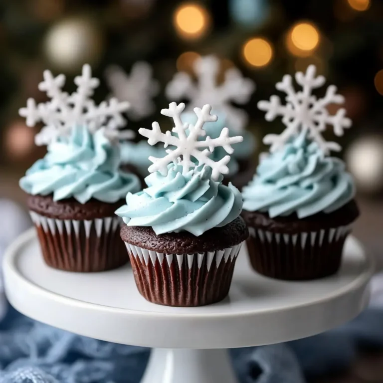 Winter Wonderland Chocolate Cupcakes with Snowflake Frosting Recipe