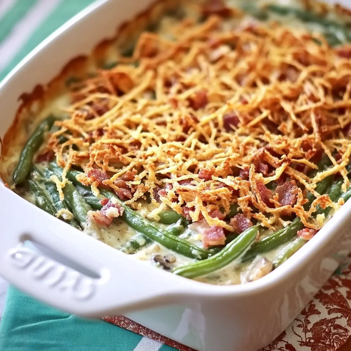 Green Bean Casserole with Bacon and Mushrooms Recipe
