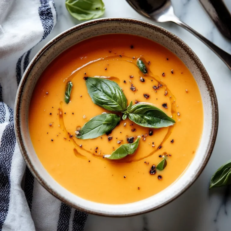 Creamy Tomato Soup with Basil Recipe
