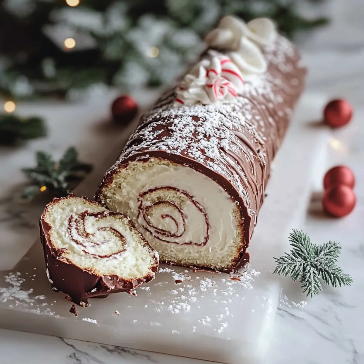White Chocolate Peppermint Yule Log Recipe
