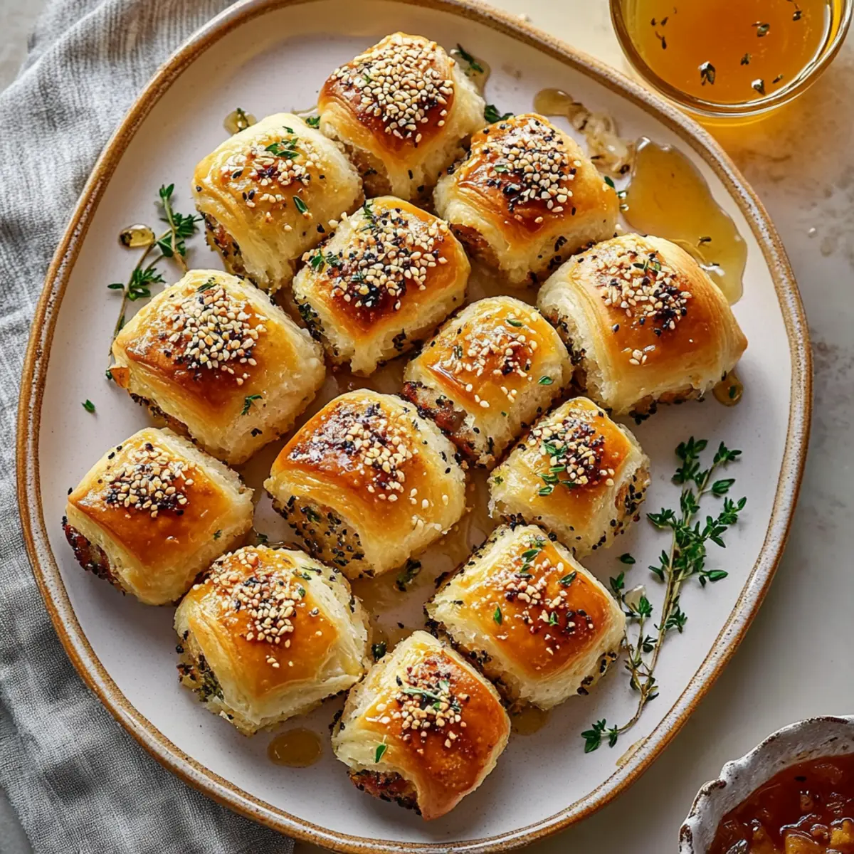 Hot Honey Sausage Rolls with Thyme Recipe