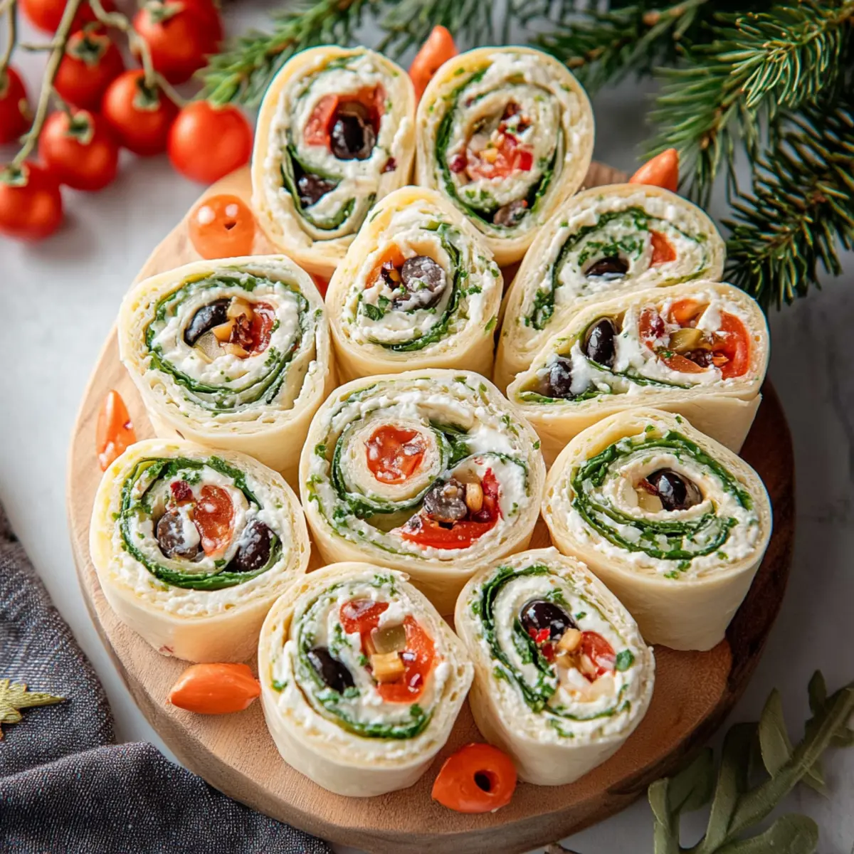 Christmas Olive Cream Cheese Pinwheels Recipe