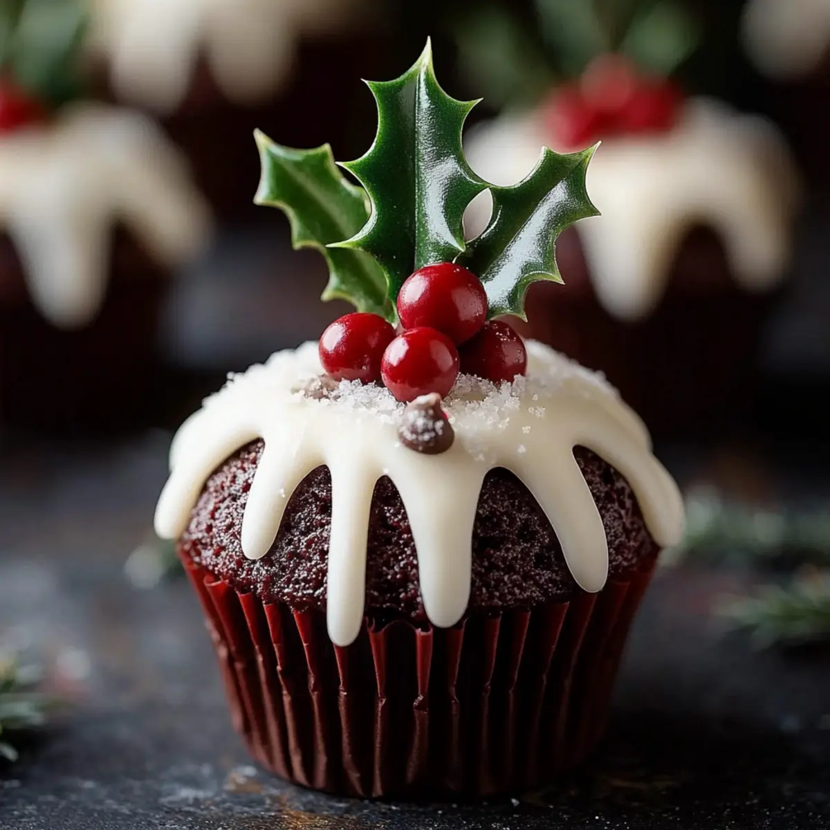 Festive Christmas Pudding Cupcake Recipe