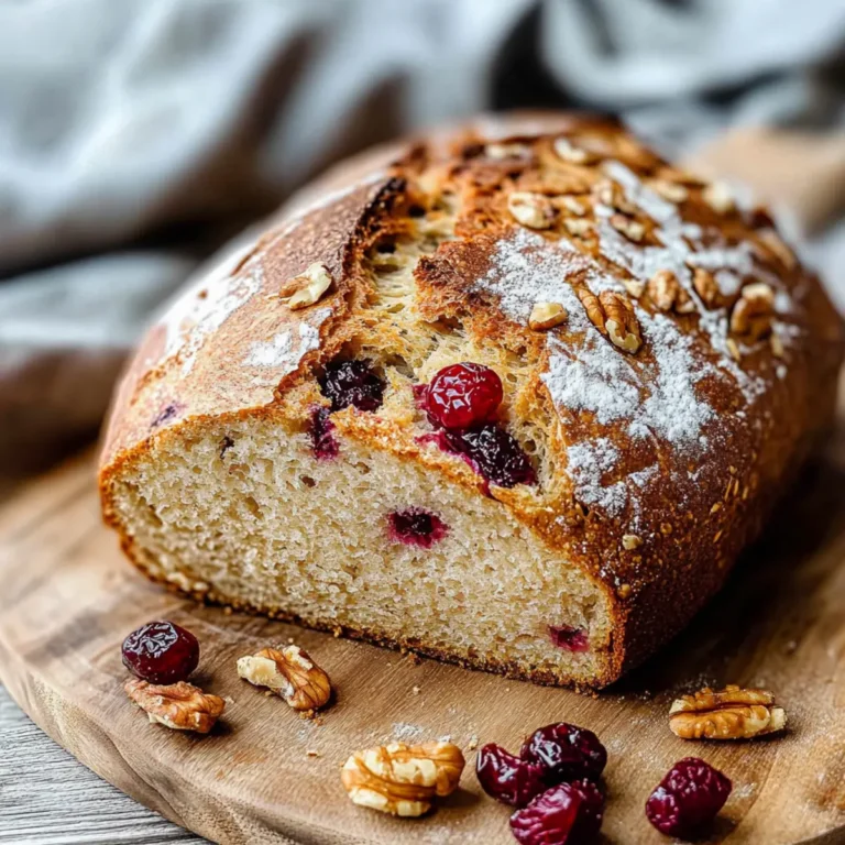 No-Knead Cranberry Walnut Bread Recipe