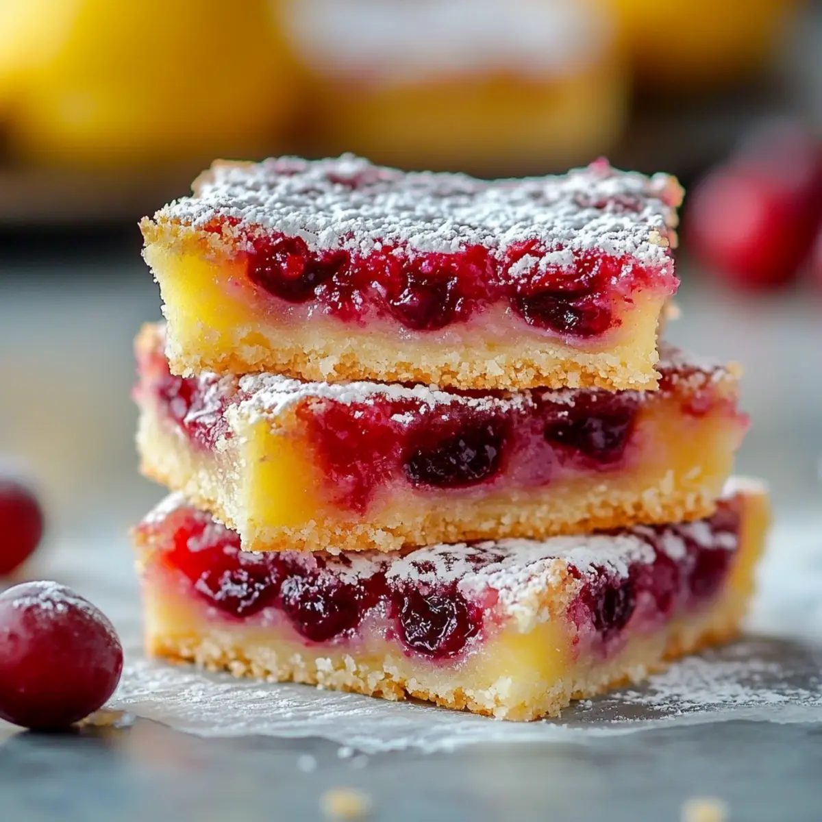 Cranberry Lemon Bars Recipe