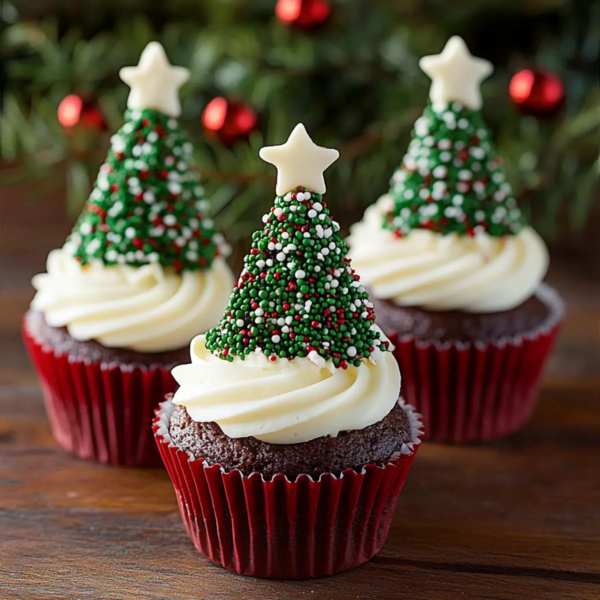 Chocolate Christmas Tree Cupcakes Recipe