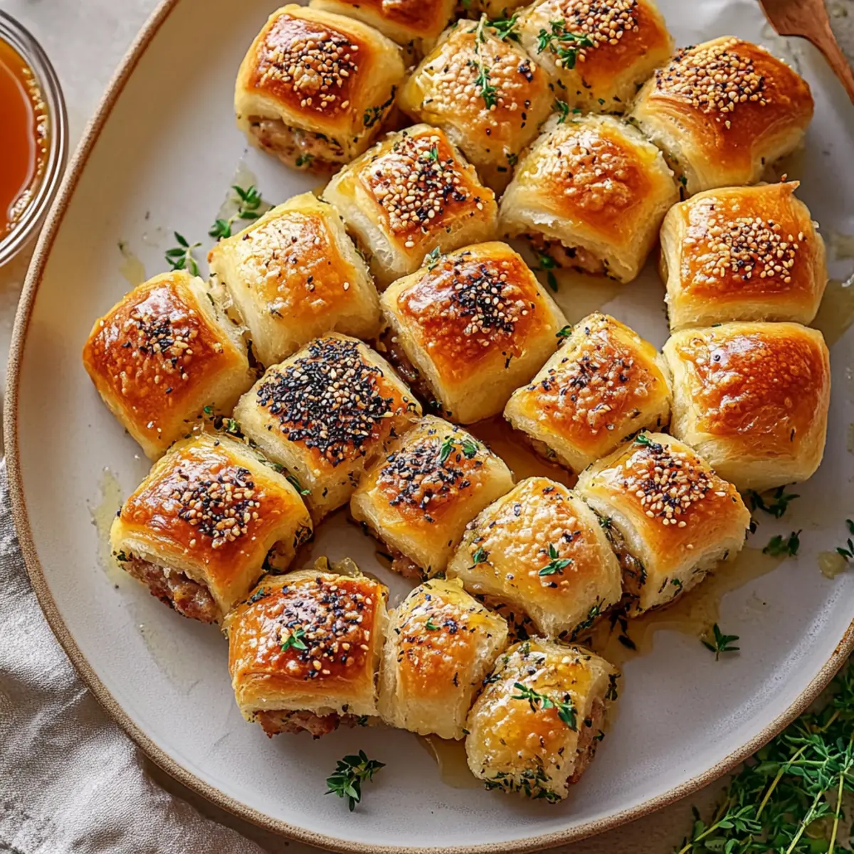 Hot Honey Sausage Rolls with Thyme Recipe