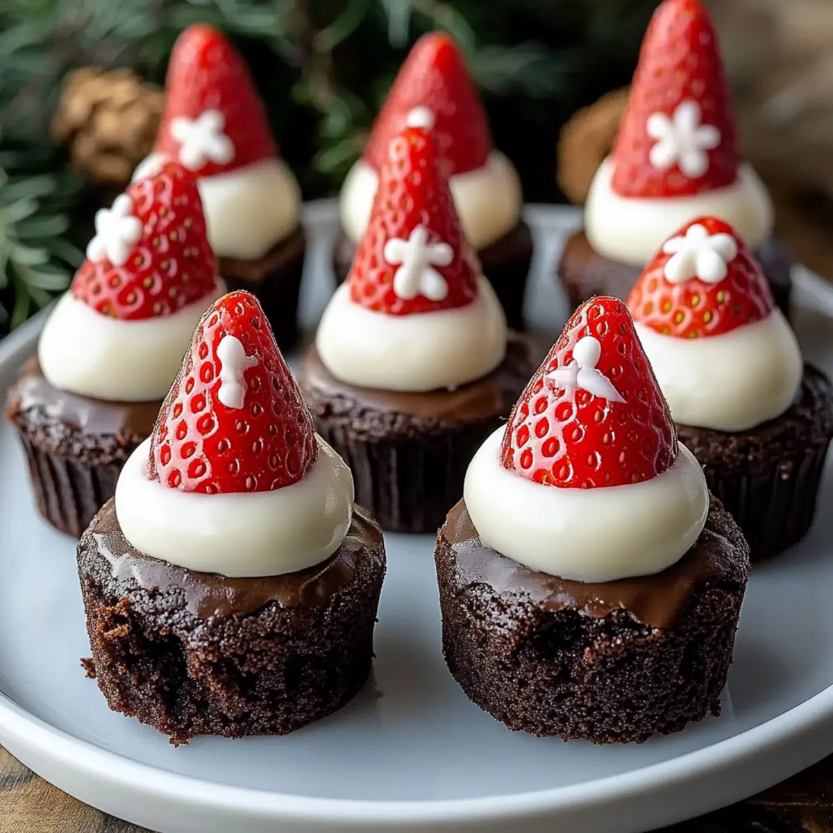 Chocolate Brownie Gnome Bites with Strawberries Recipe