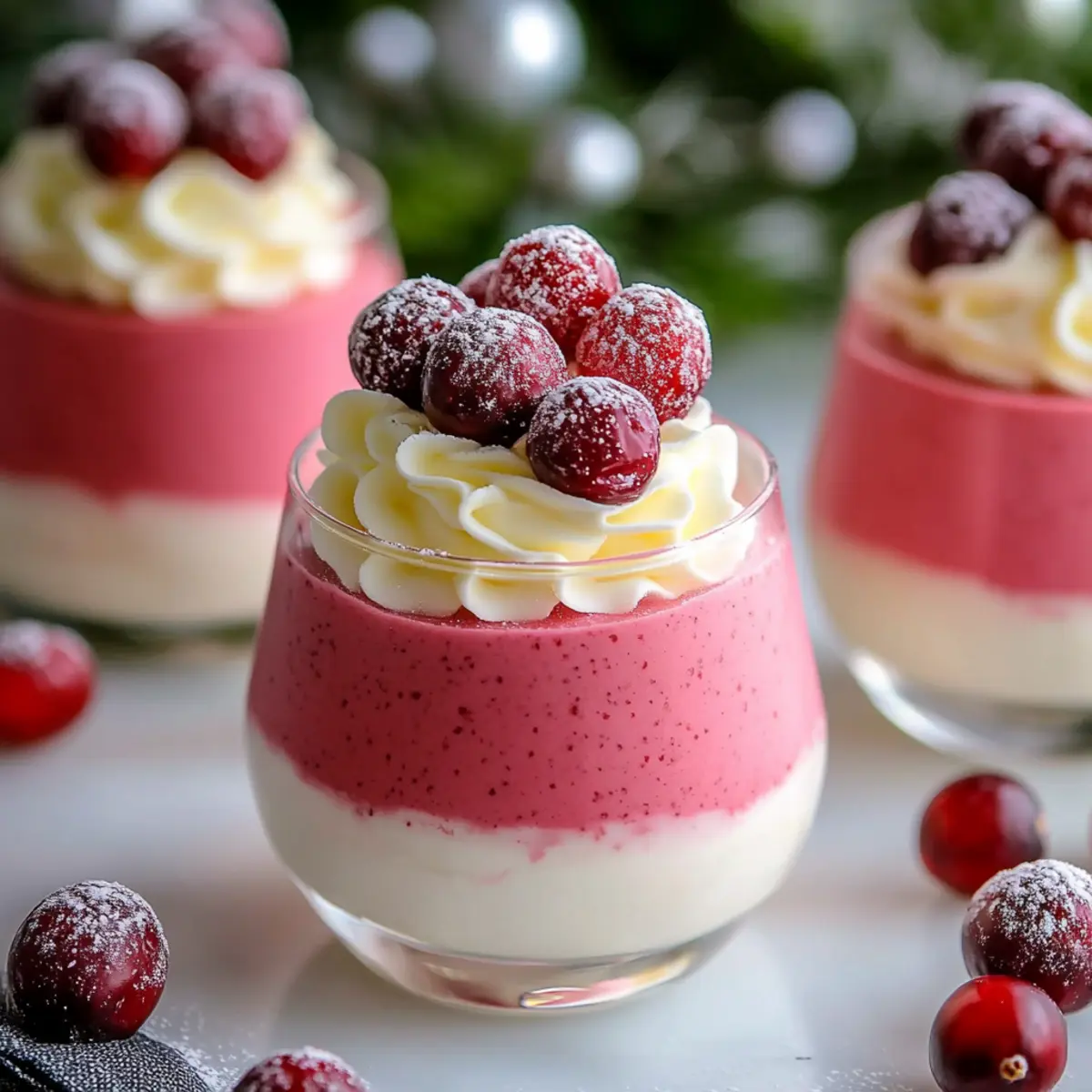 Festive Cranberry Mousse Cups Recipe