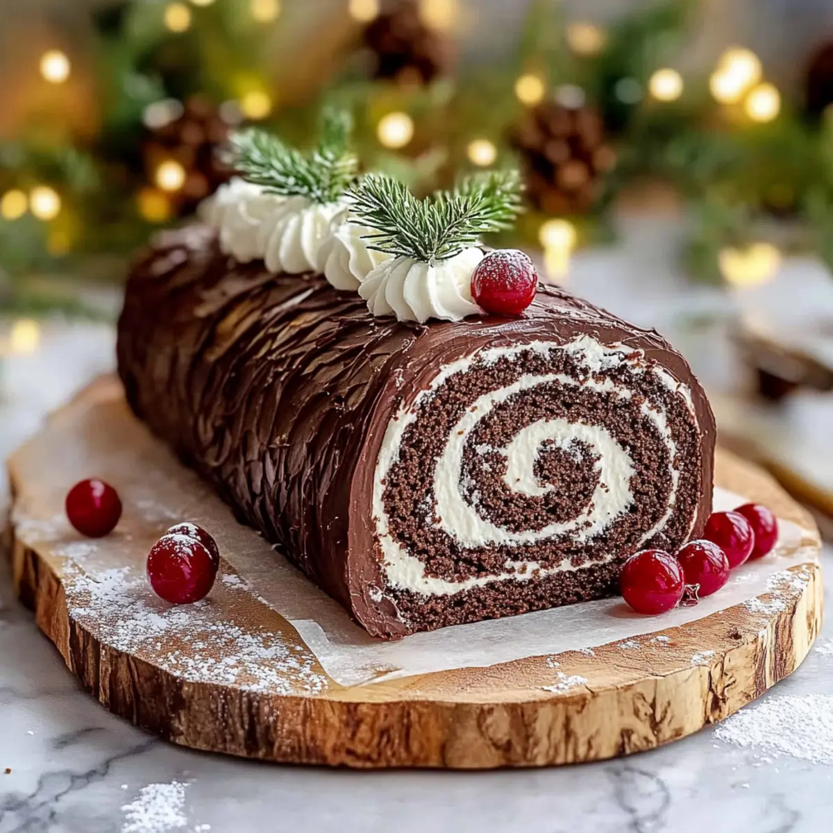 Chocolate Yule Log Cake Recipe