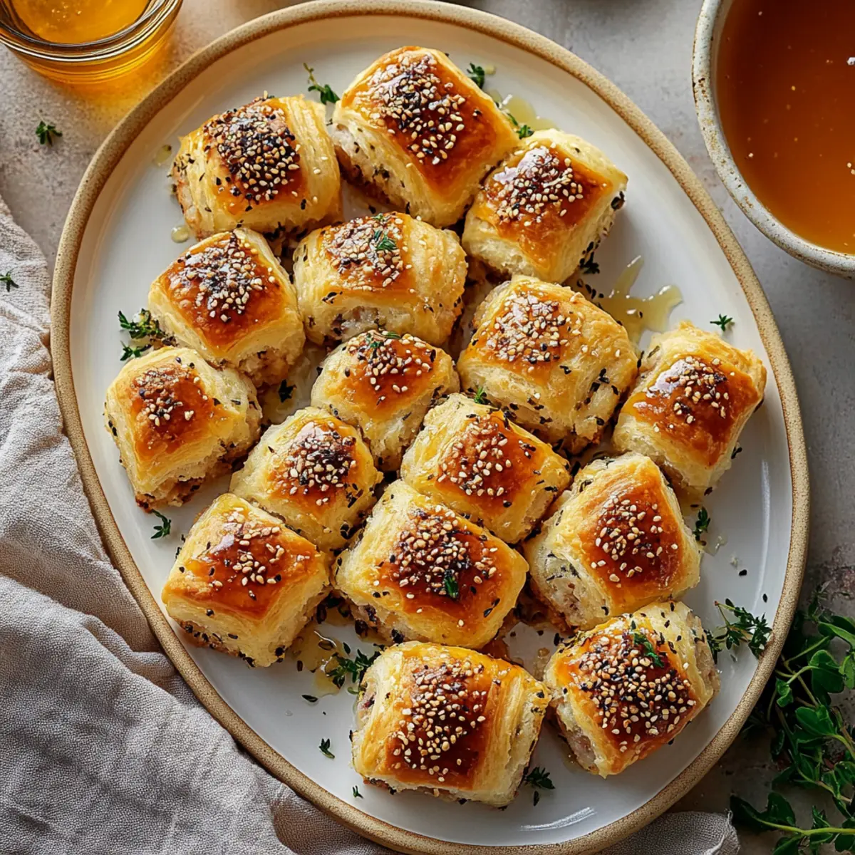 Hot Honey Sausage Rolls with Thyme Recipe