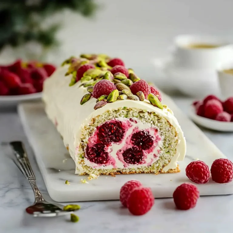 Christmas Raspberry Pistachio Roulade Recipe