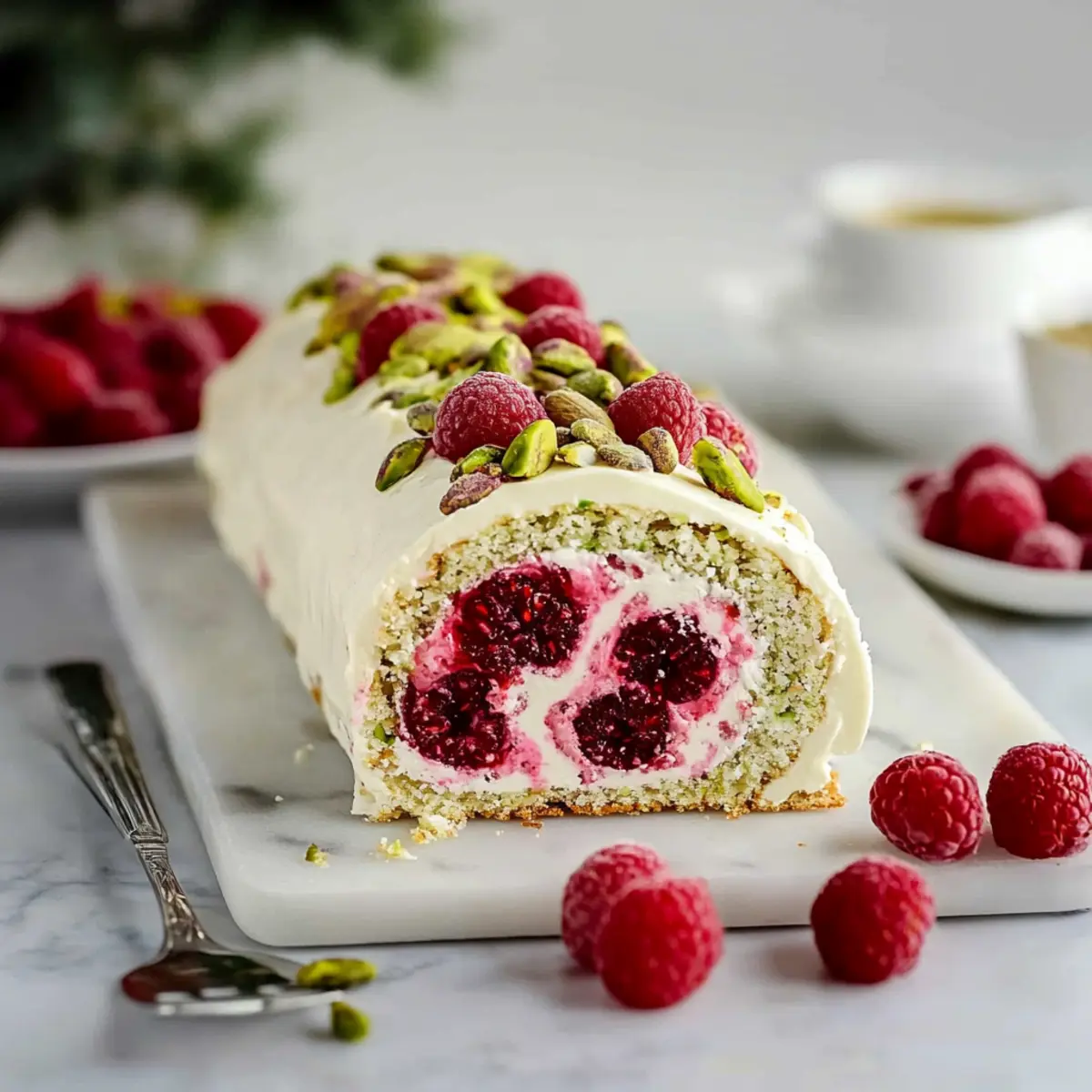 Christmas Raspberry Pistachio Roulade Recipe