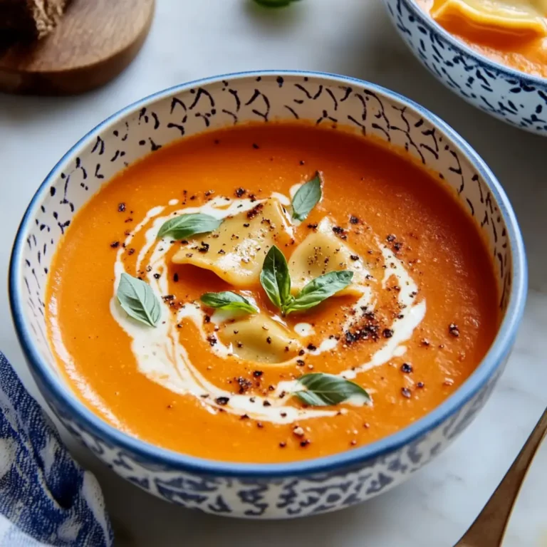 Roasted Red Pepper Ravioli Soup Recipe