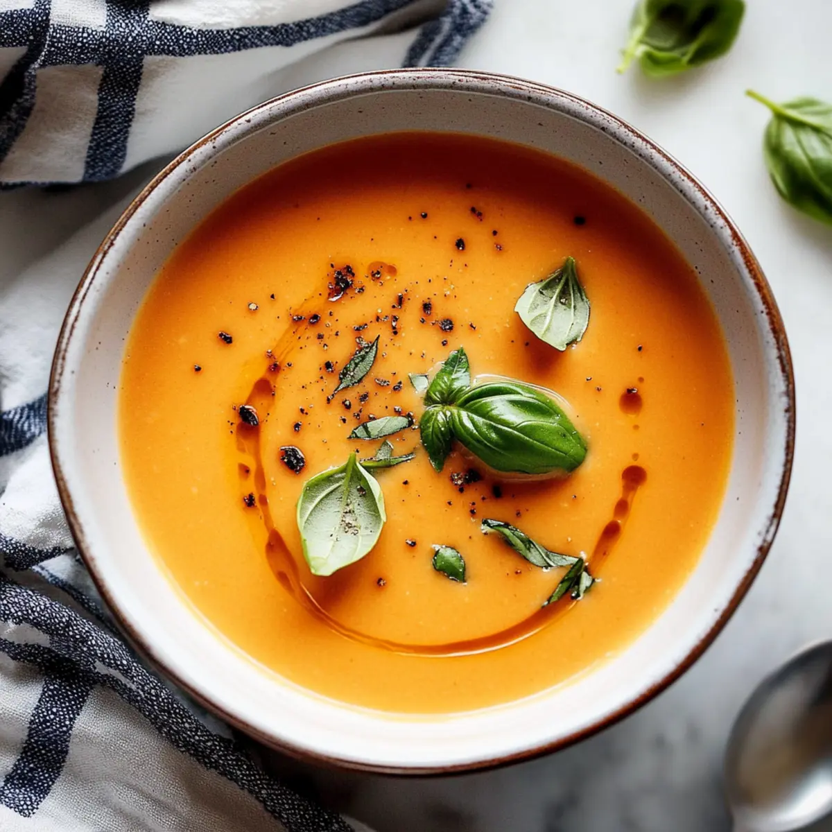 Creamy Tomato Soup with Basil Recipe