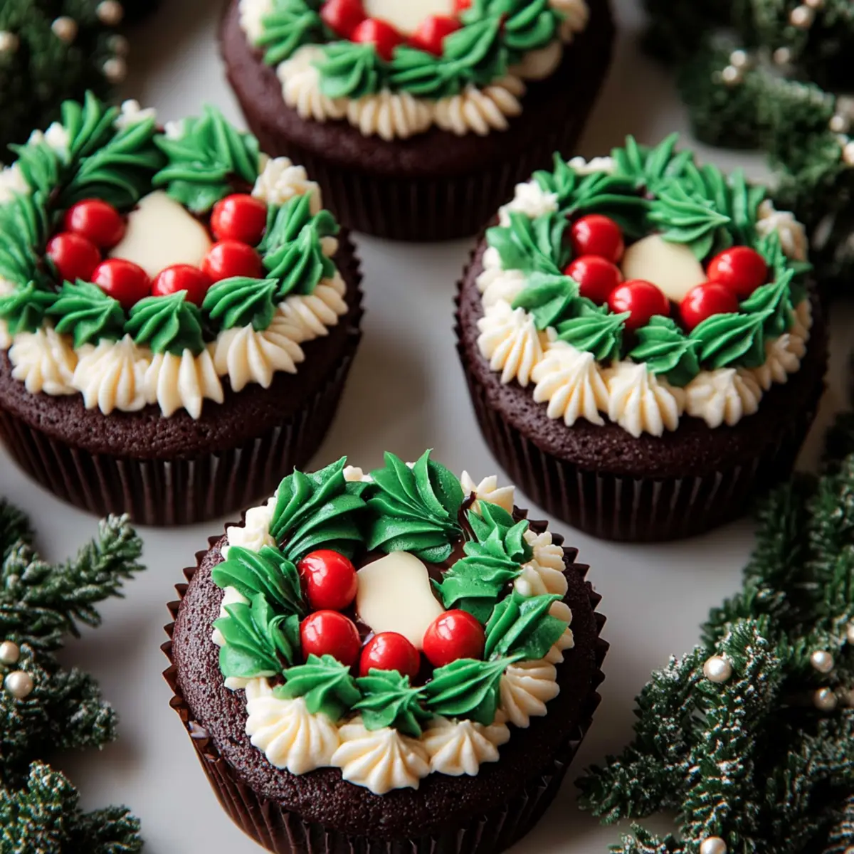 Chocolate Wreath Cupcakes Recipe