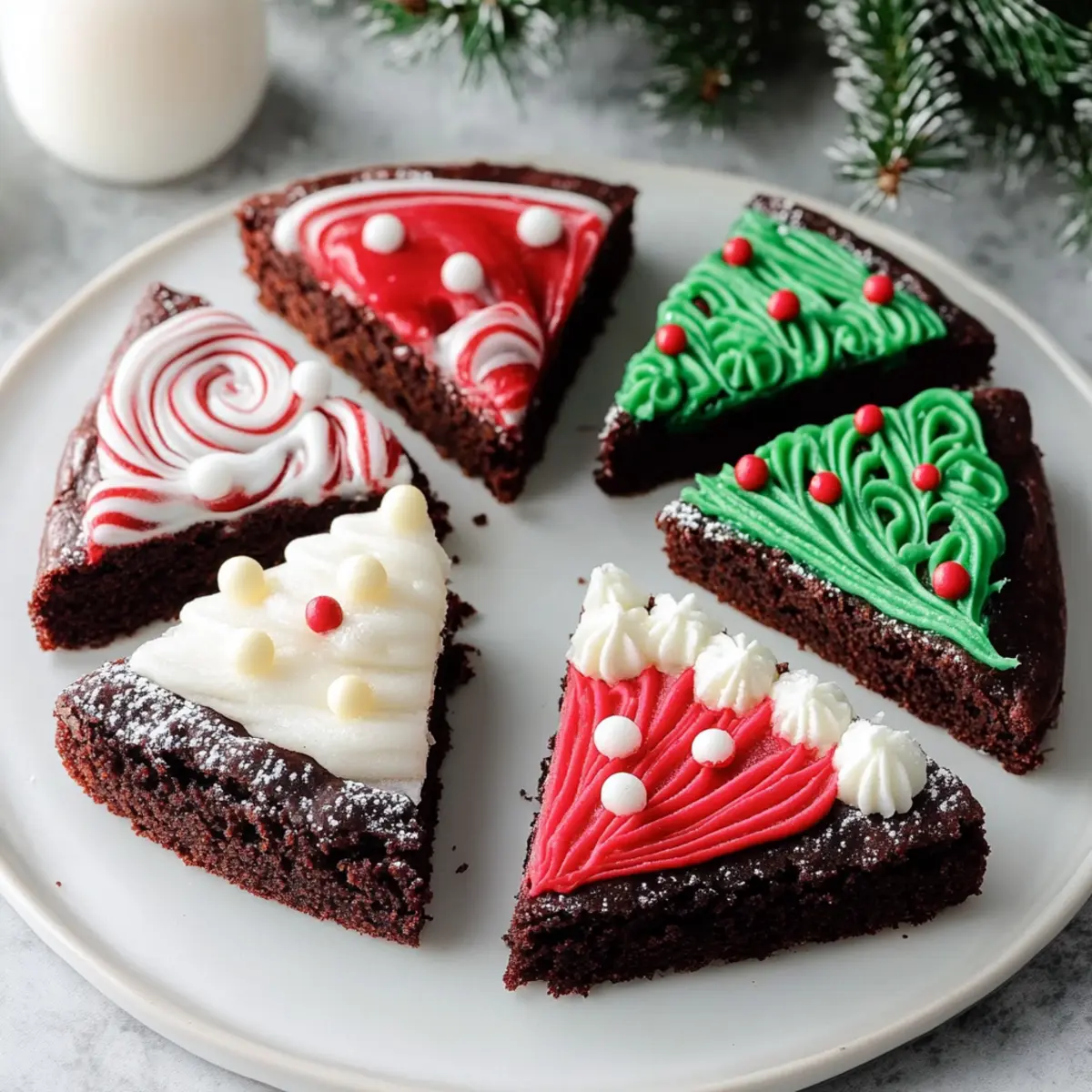 Christmas Tree & Santa Frosted Brownies Recipe