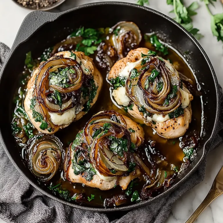 Goat Cheese Stuffed Chicken with Caramelized Onions Recipe