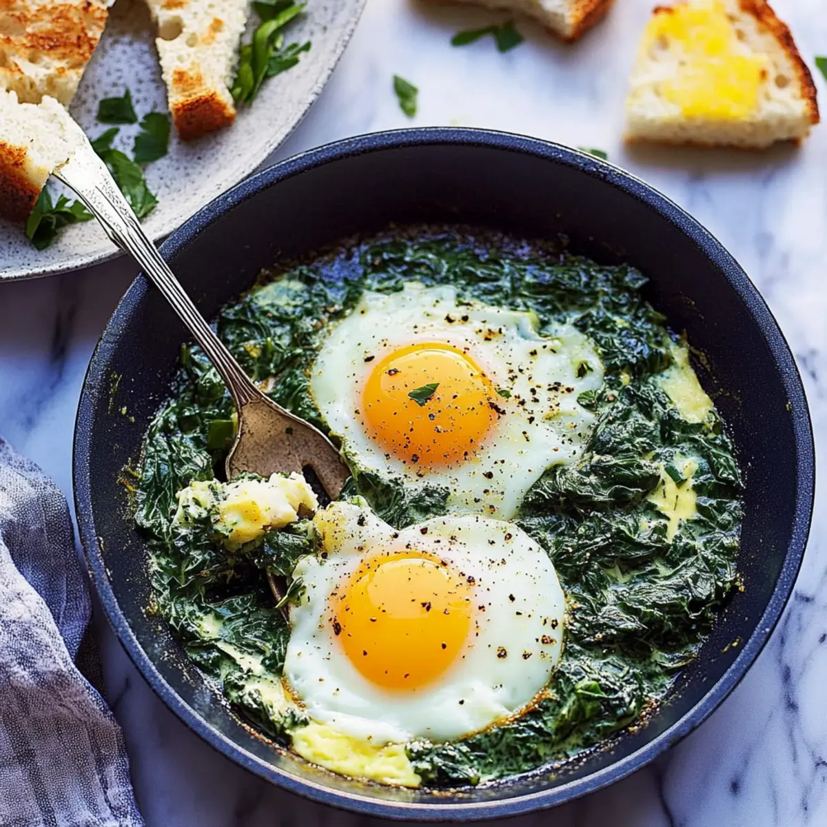 Creamy Spinach Egg Skillet Recipe